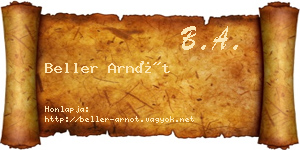 Beller Arnót névjegykártya